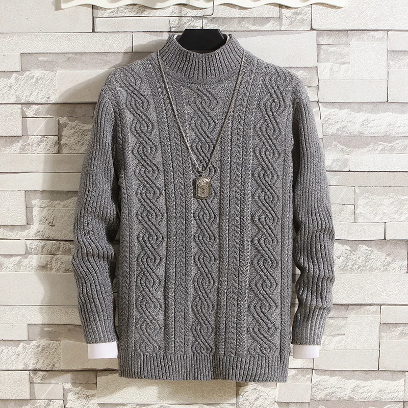 

Men Sweaters Casual Autumn Winter O-Neck Slim Cotton Knit Quality Men Sweater Patchwork Pullovers Male