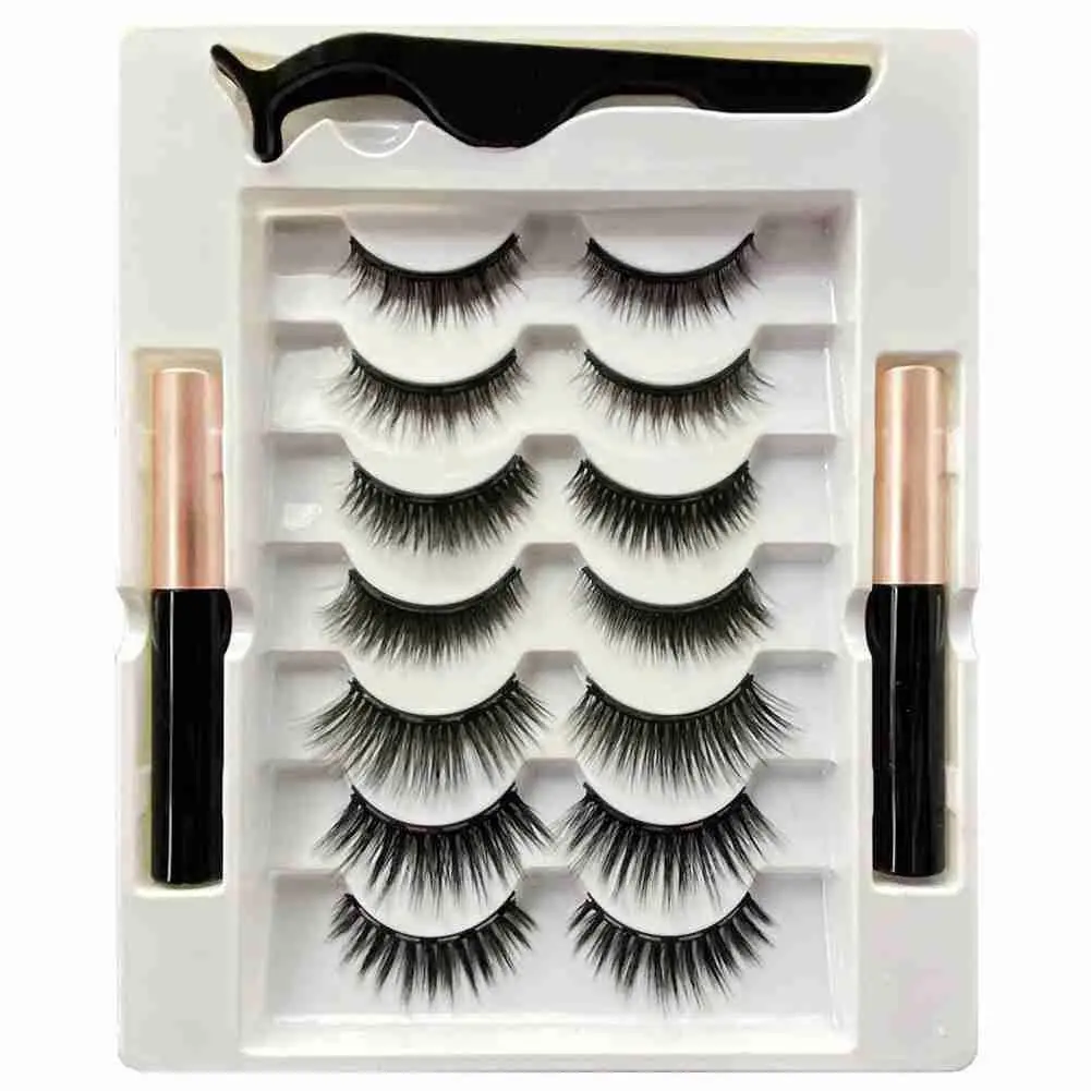 

Magnetic Eyelashes Set Full Strip 7 Pair Natural Cilia Thick Makeup False Lashes Eye Eyeliner Dramatic Synthetic Volume G9x8