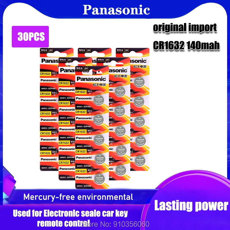 30 шт/2 карты Оригинальный Новый аккумулятор для PANASONIC cr1632 3v кнопочные батареи