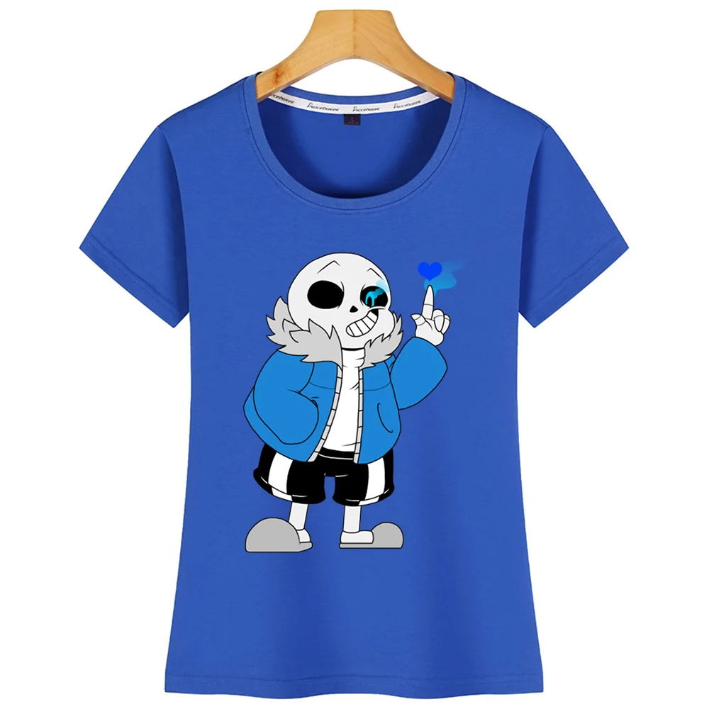Топы футболка женская Undertale Sans Game Модная хлопковая с надписями | Женская одежда