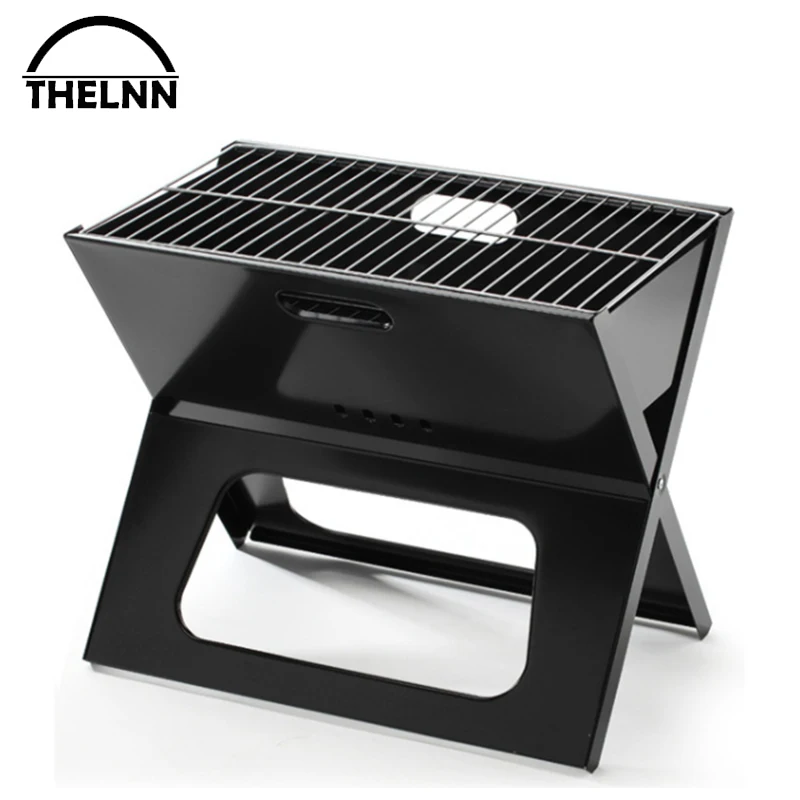

Camping Portable BBQ Rack Outdoor Folding Wood Stove Household Thickened Barbecue Cooker Beach Garden Hiking Travel Accessories