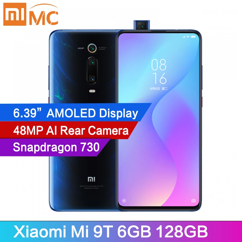 Глобальная версия xiaomi mi 9T 6GB 128GB 48MP AI задняя всплывающая камера мобильный телефон