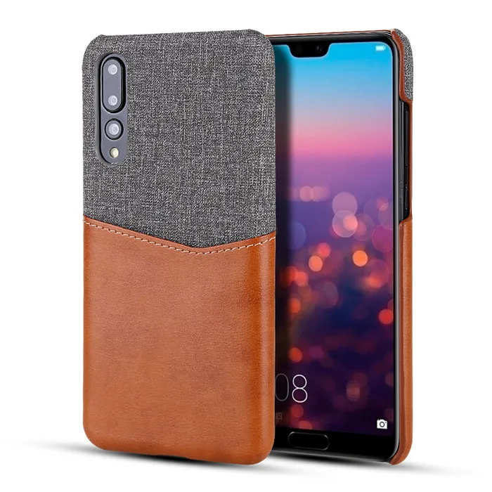 Brown Huwei P20 Pro Чехол, Роскошный Кожаный Мягкий тканевый держатель для карт, жесткая задняя крышка для huawei P30 mate 30 20 10 9 Pro Lite чехол Etui - Цвет: Brown