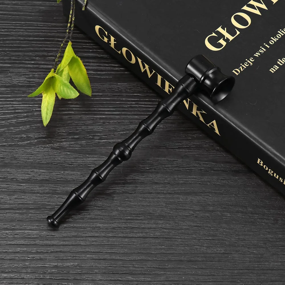 

Aluminum alloy hand Pipe Smoking Pipe tobacco Smoking Pipes for Home Party DIY Christmas Xmas Heat-resistant Non-stick Black