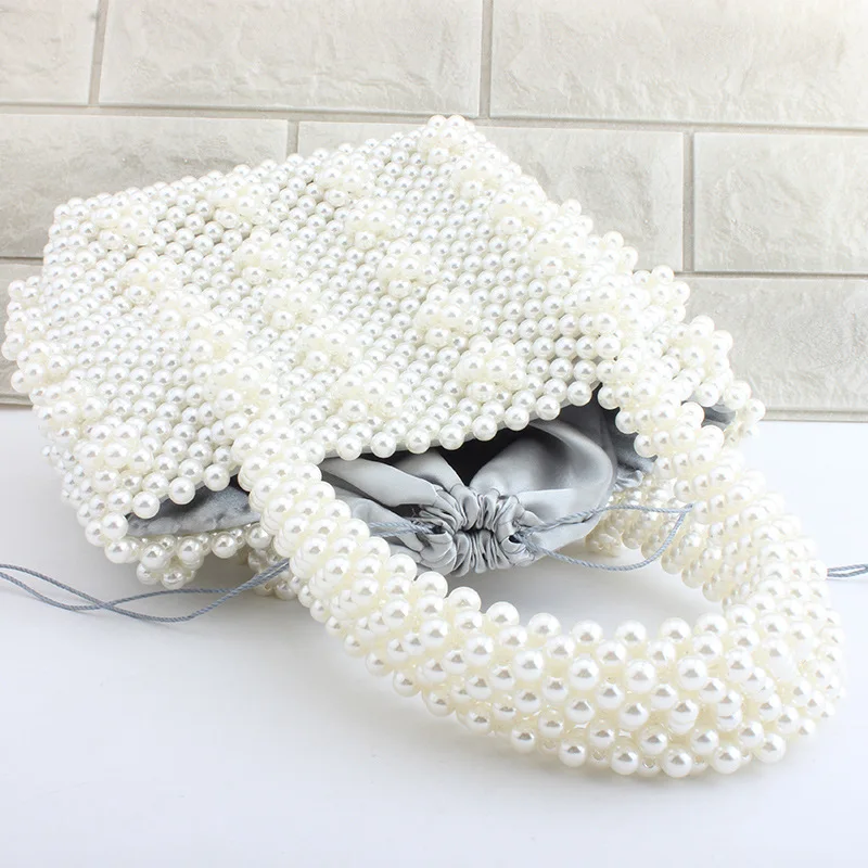 Женская сумка с розовым жемчугом Сумка бусинами сумка-мешок женские вечерние