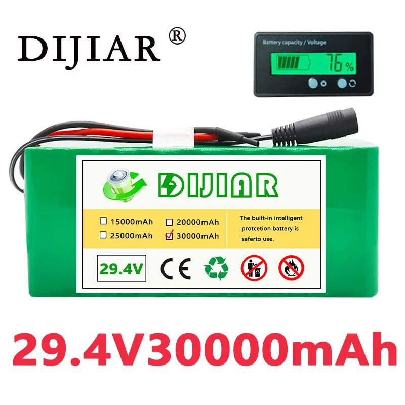 

Аккумулятор литиевый Dijiar 29,4 в 7S4P, 30000 мАч, 30 Ач, 18650, BMS 29,4 в