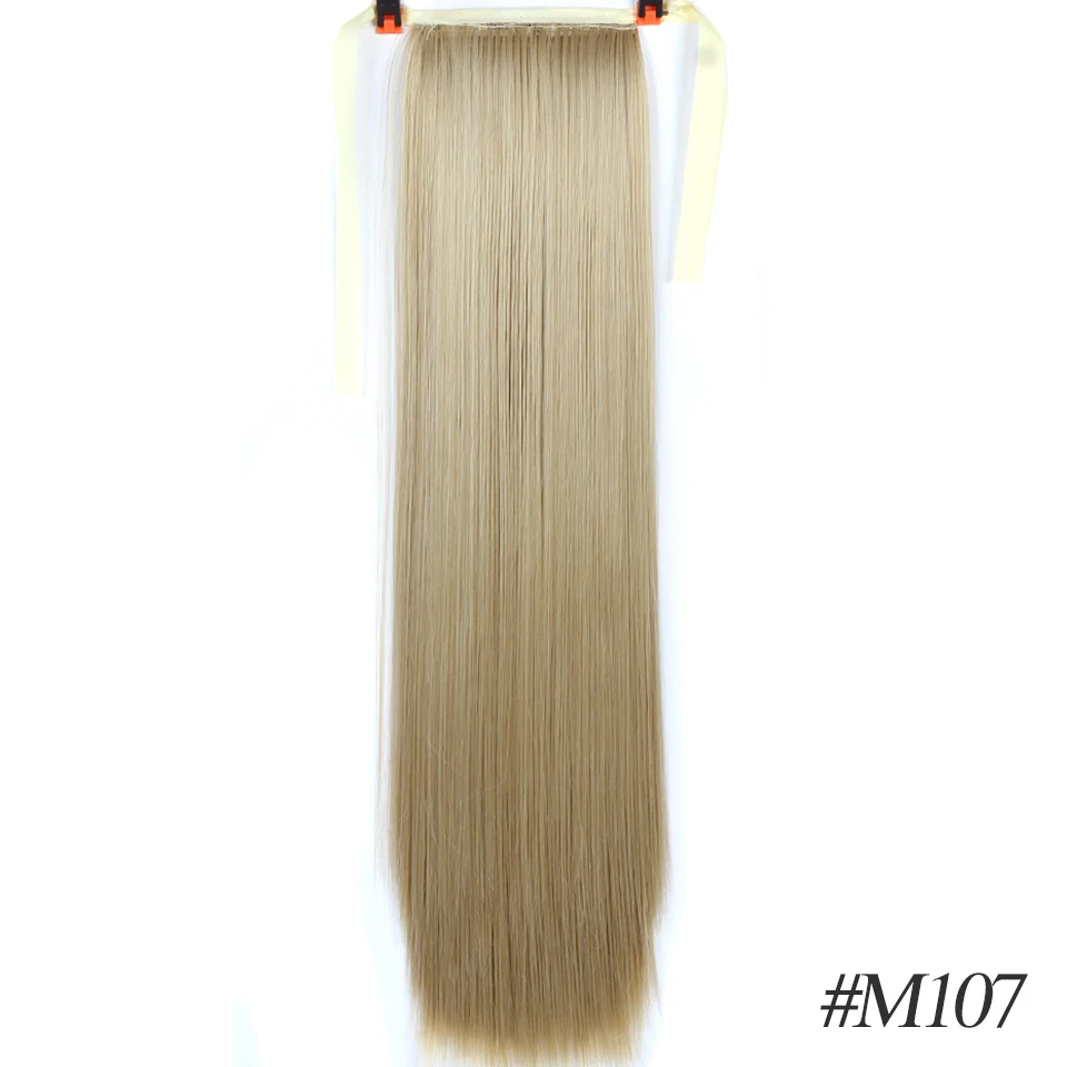 M107 MSTN 30-Inch Synthetic Hair Fiber Heat-Resistant Straight Hair With Ponytail Hair Extended Black Brown Headwear - Цвет: M107