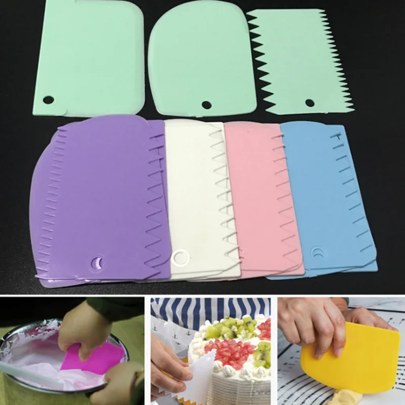 3 шт. формы для выпечки инструменты Пластик миксер теста Ножи глазурь скребок