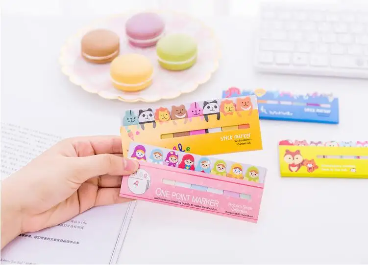 Kawaii блокнот для заметок, креативные милые животные, Липкие заметки, индекс, он, планировщик, канцелярские товары, школьные принадлежности, бумажные наклейки