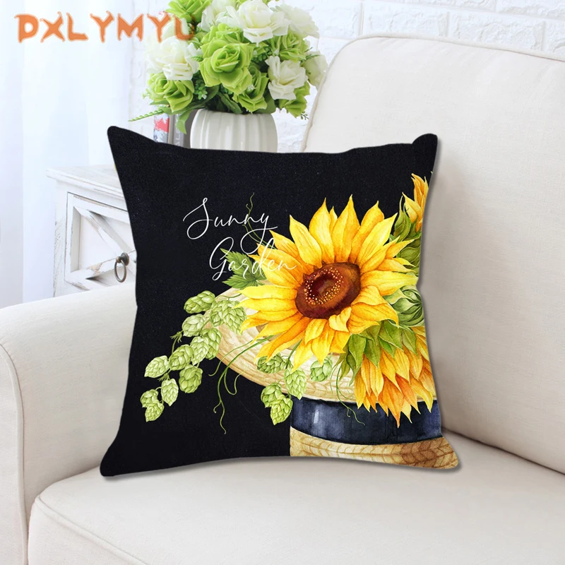 

Наволочки из полиэстера с принтом подсолнуха, наволочки для дивана, декоративная наволочка, привлекательная Подушка, модный домашний декор