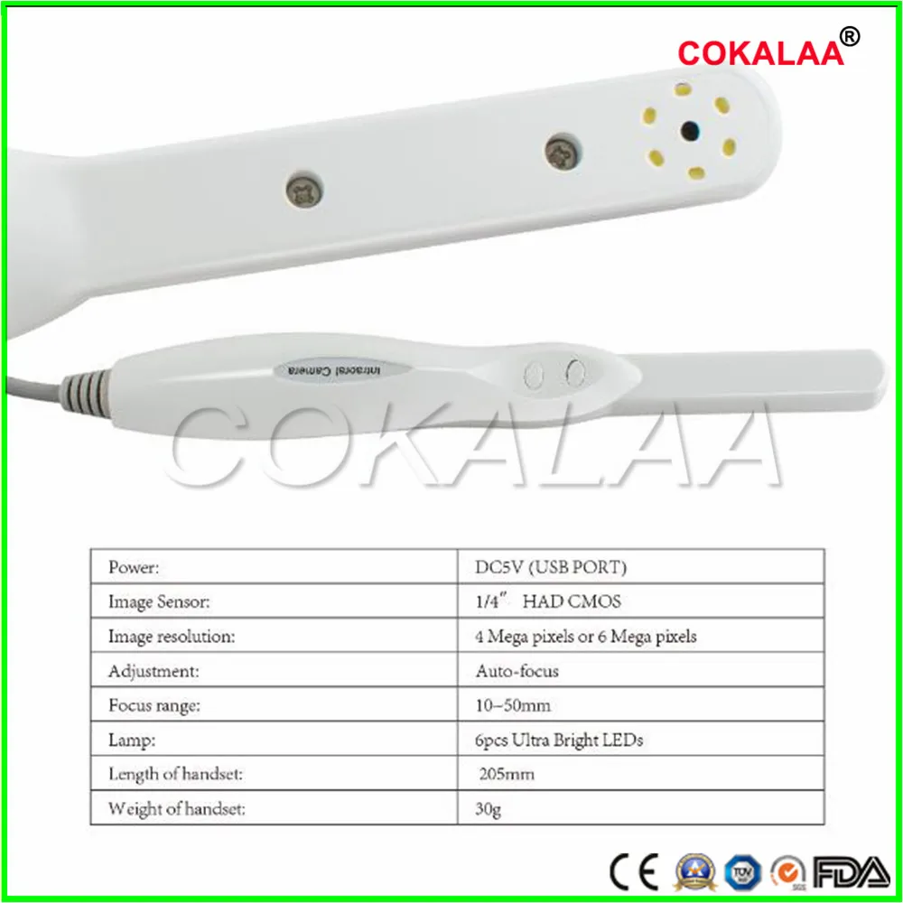 Стоматологическая 6 светодиодный 1/4 CMOS мегапикселей внутриоральная