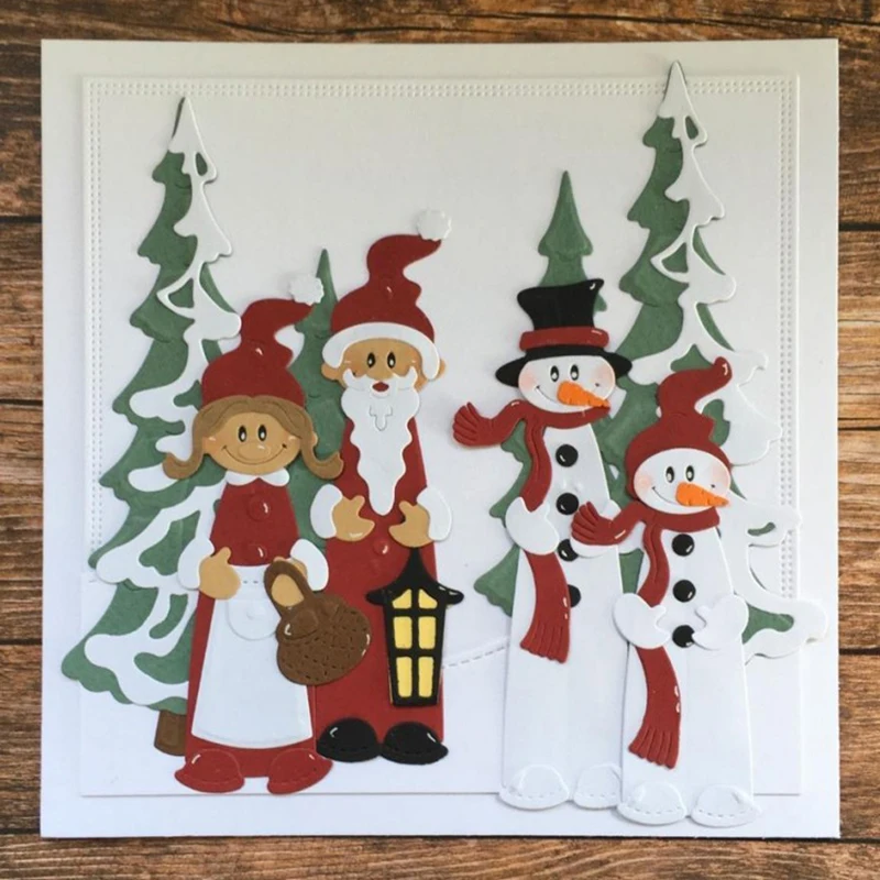 

New Metal Cutting Dies Christmas Trees Frame Craft Stencil Diy for Scrapbooking Handmade Card Make Shape Album Decoration Model