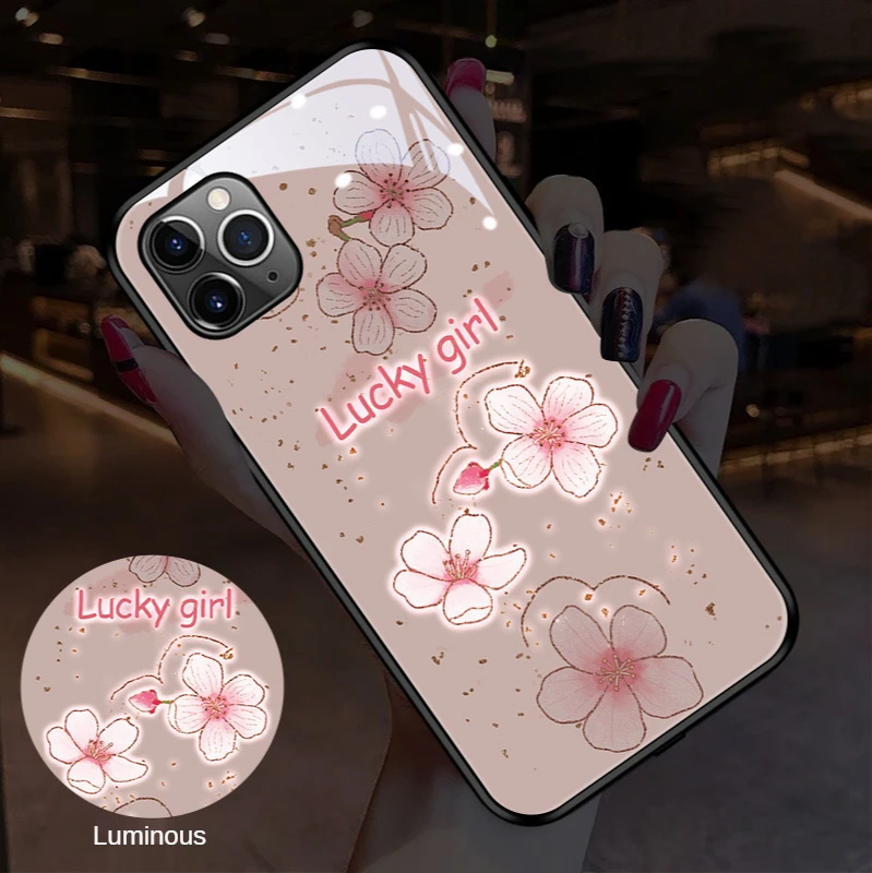 

Suitable for iPhone 12 Pro Voice-activated Luminous Shell Plant Color Painting Call Flash iPhone 11 Mobile Phone Case