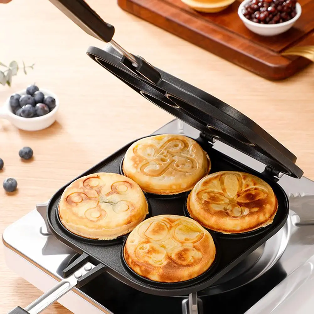 Четыре отверстия вафельница сковорода антипригарный Маффин торт решетки стейк