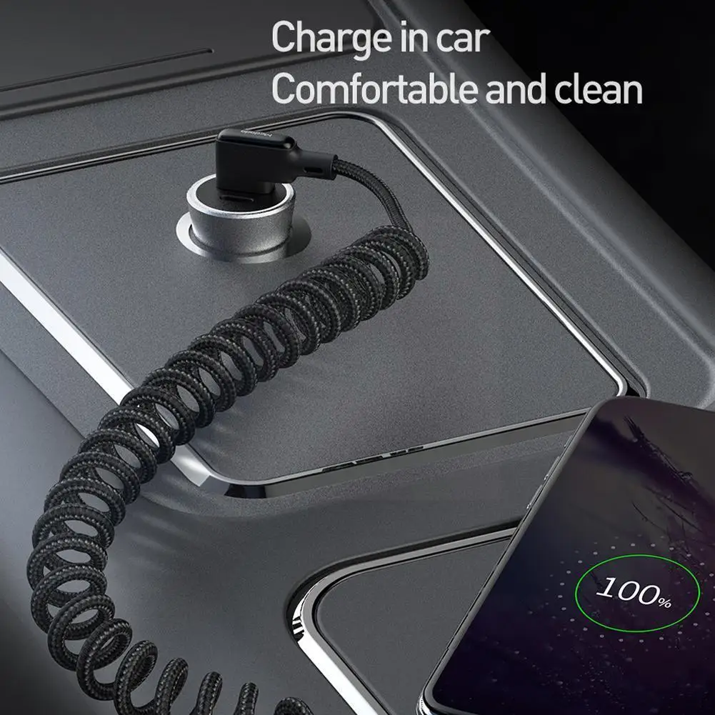 

USB Type C Cable Retractable Car Spring 3A For Compatible Kinds Type-C Up Rating 2A Of All With To Current Devices 4.0 Char P2X0