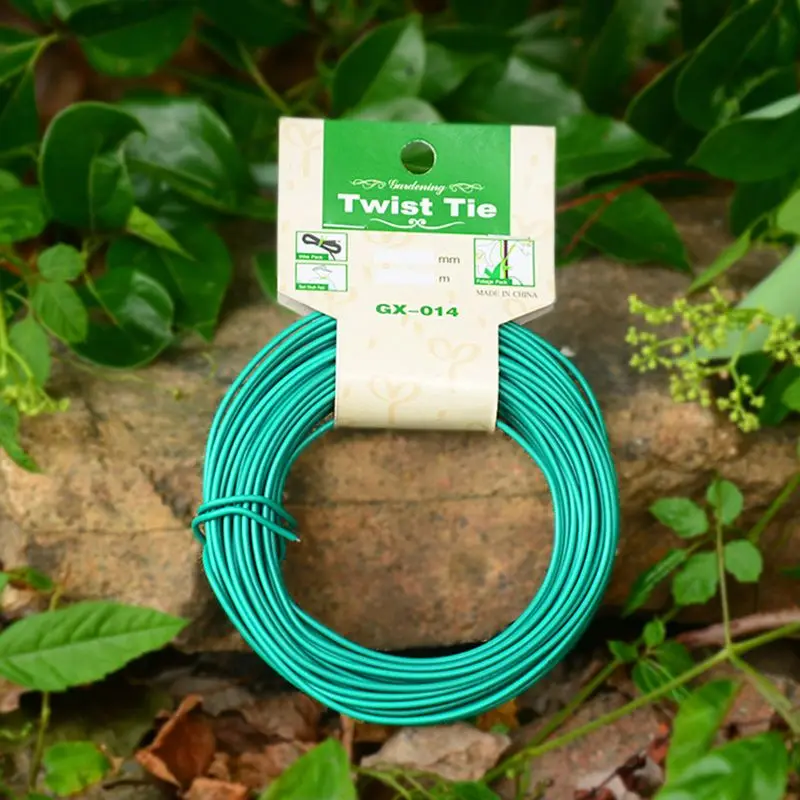 

J2HA 15m Plant Twist Tie Garden Wire Green Coated String DIY For Garden Training Support Strap Bonsai Outlet Cable