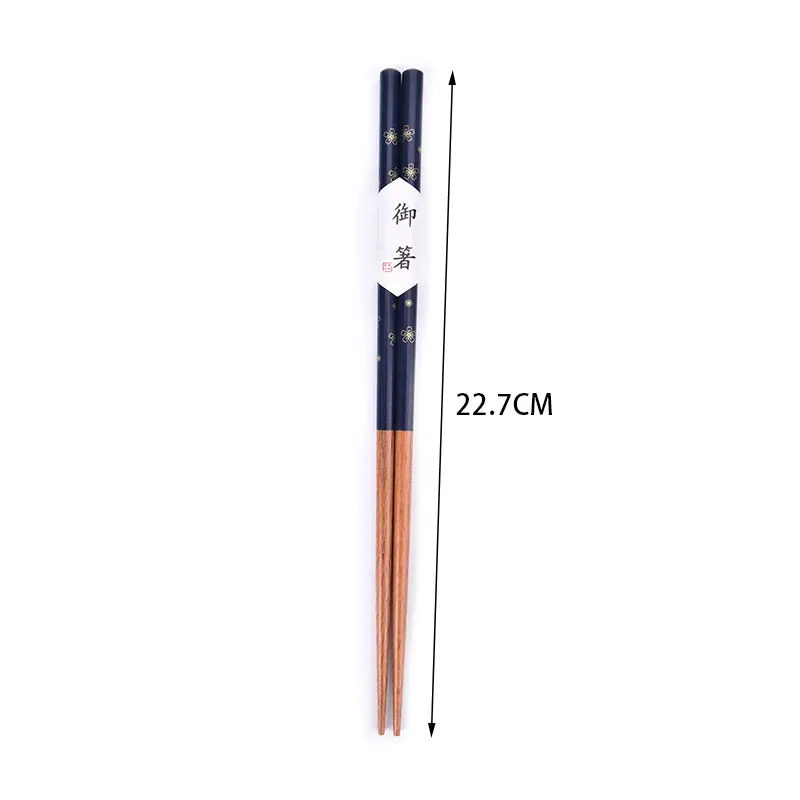 1Pair Tableware Small Floral Wooden Chopsticks Fresh |