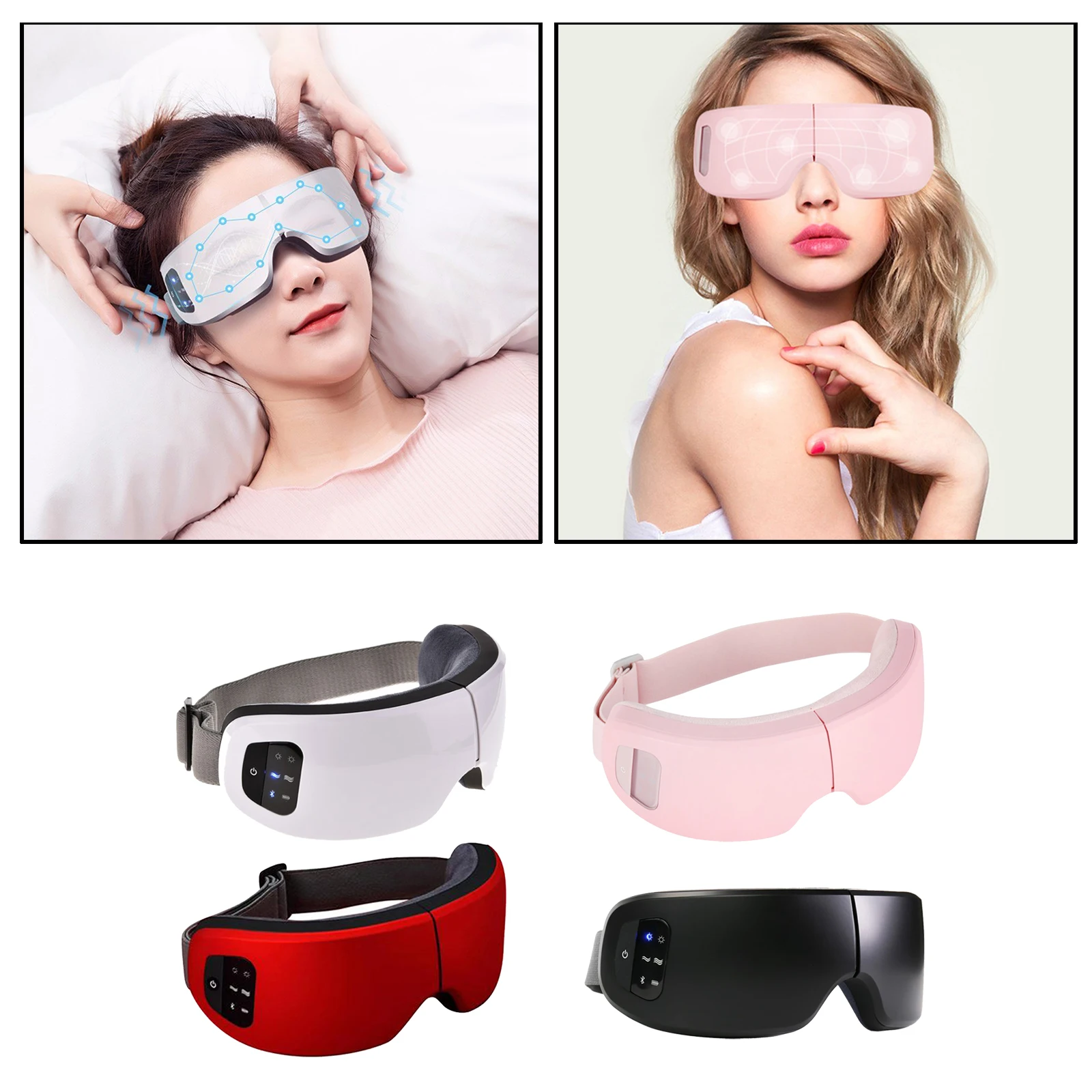 

USB Heating Eye Massager Mask Portable Travel Health Temple Massager Wireless Eye Massager with Heat Electric Mask