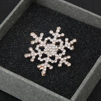 new elegant silver zinc alloy crystal snowflake brooch for women collares christmas gifts