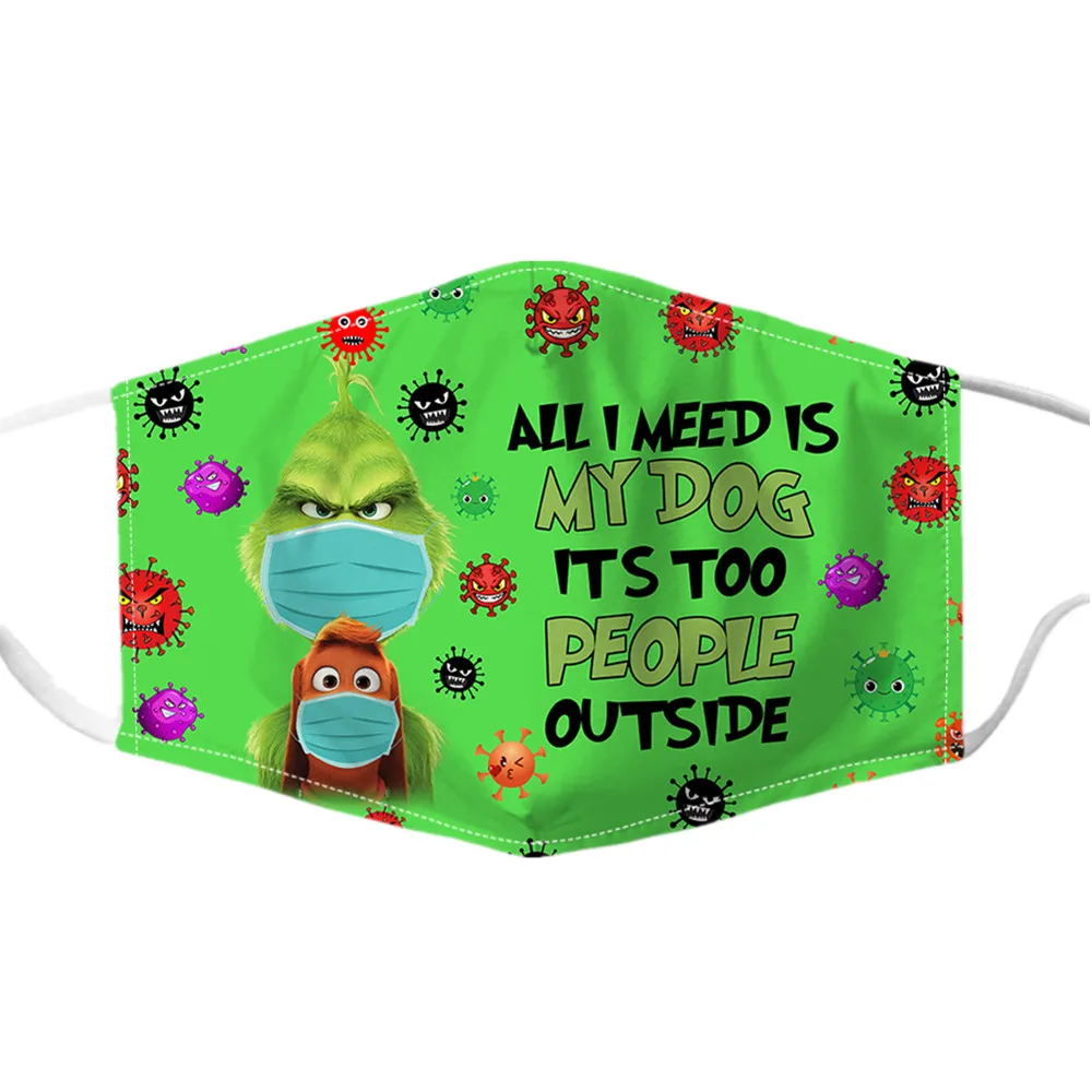 Как Гринч украл Рождество Собака Косплэй костюм Уход за кожей лица маска против