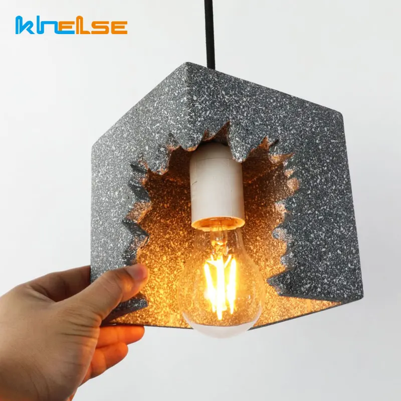 Ретро промышленный квадратный цементный подвесной светильник светодиодный для