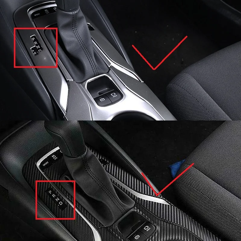 For Toyota corolla 2019 2020 Stainless Steel Gear Shift Panel Water Cup Holder cover trim Interior accessories 5Pcs