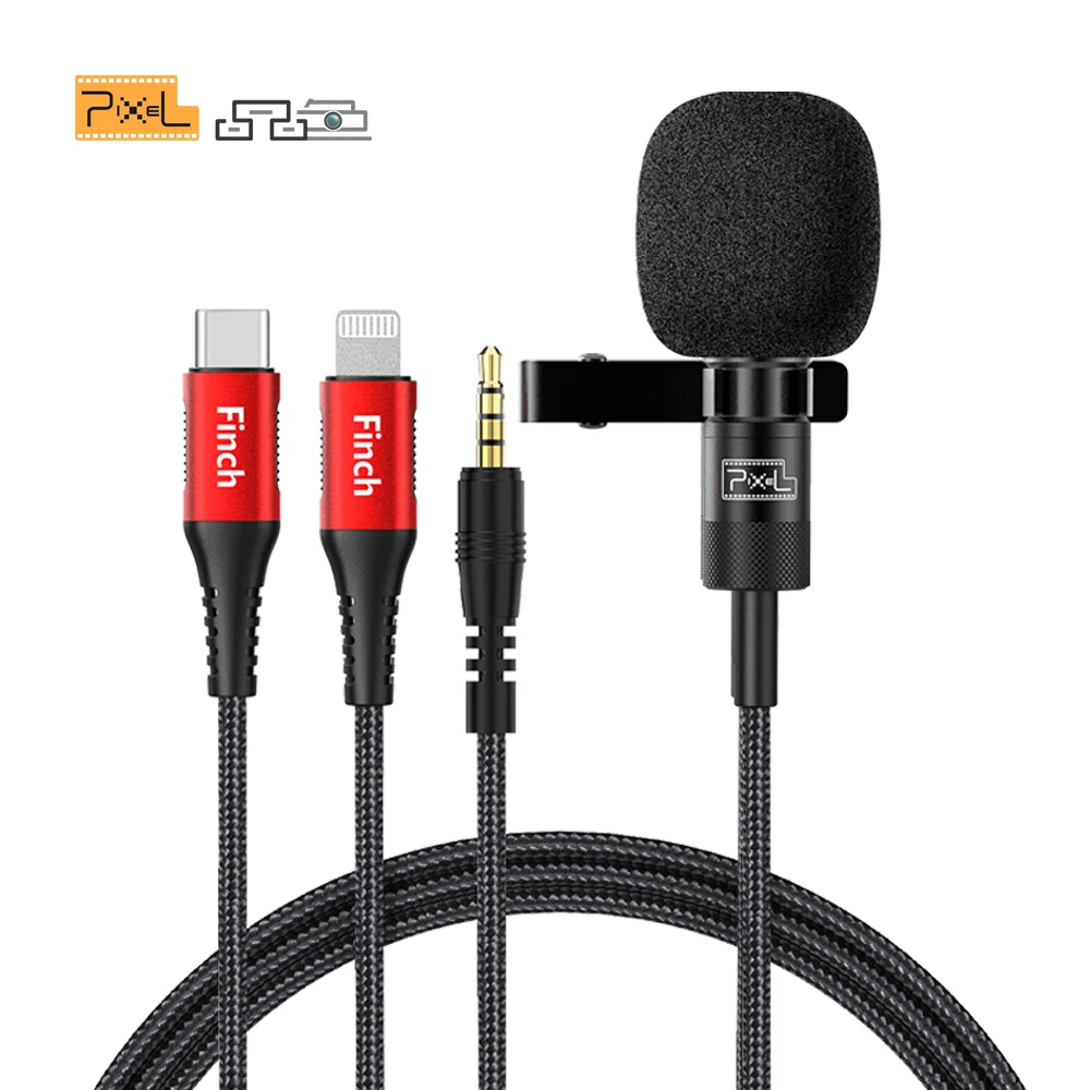 

Pixel Finch 3.5mm Portable Lavalierl Mini Microphone Clip-on Lapel Mic Wired Recording Noise Reducti For Pc iPhone Android