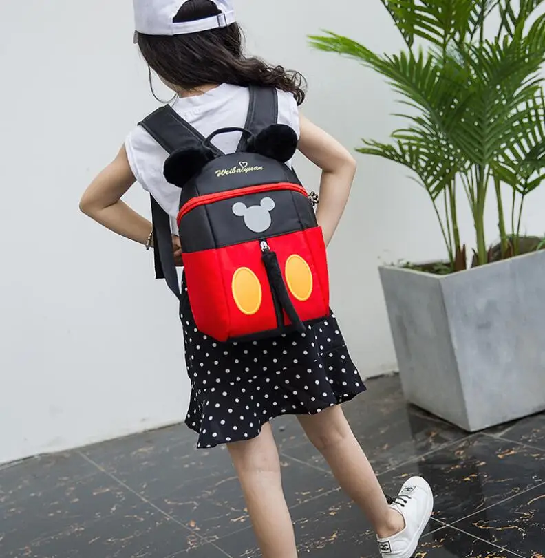 Новый Школьный рюкзак с мультипликационным принтом Минни Микки детские сумки