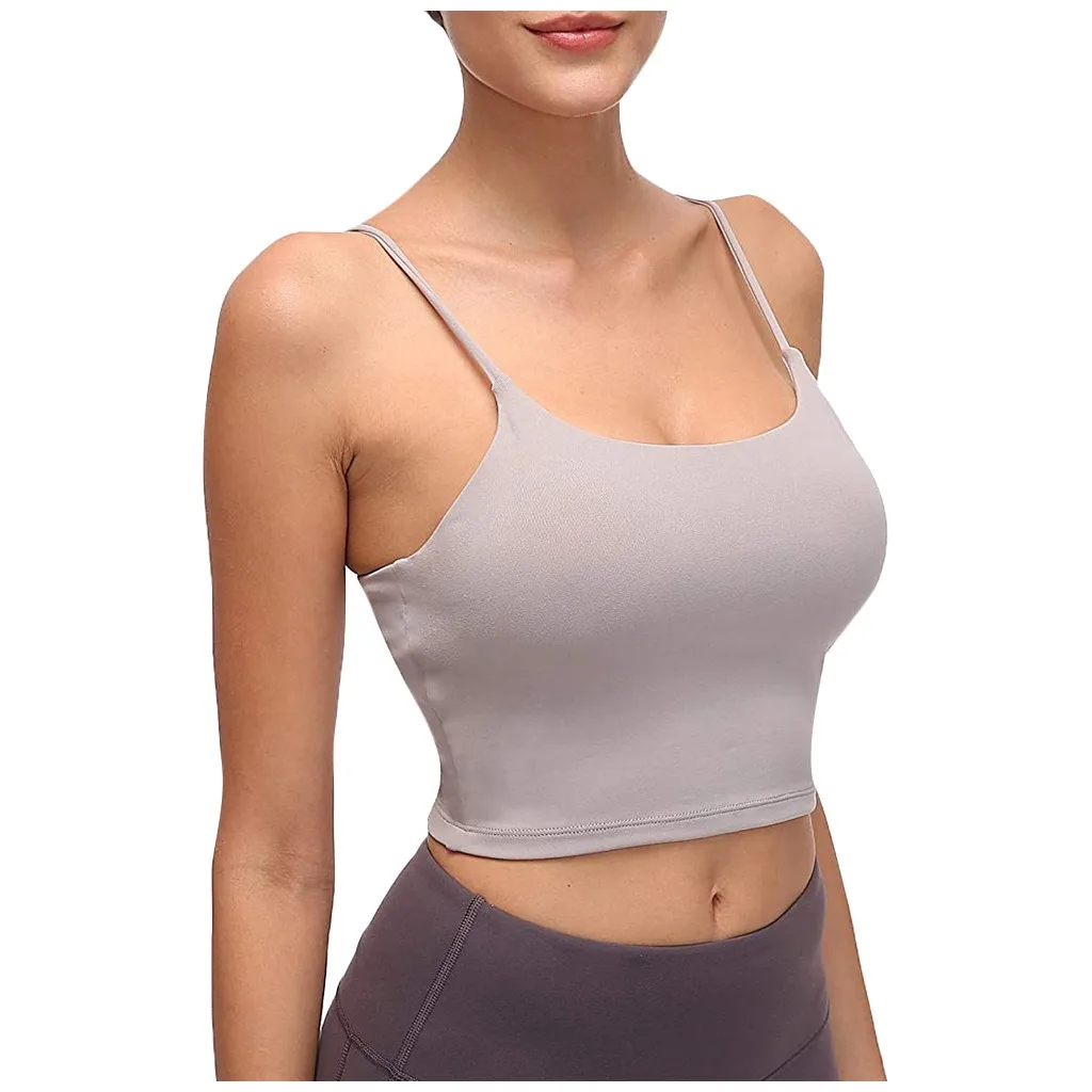 

Fashion Women Sleeveless Casual Vest Ladies Chest pad movement Short Tank Tops
