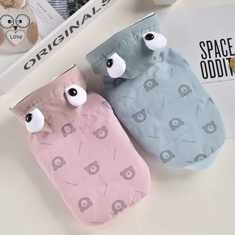 Двухфутовая теплая одежда для собак розового и синего цвета осень зима Одежда с