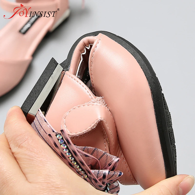 Кожаные туфли для девочек Осенние сандалии с бантом новинка 2021 детская обувь