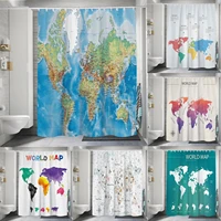 map series waterproof shower curtain set with 12 hooks bathroom curtains polyester fabric bath mildew proof home decor