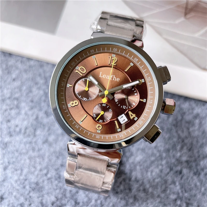 

Luxury Full-Featured Men's Watches Stainless Steel Material Butterfly Clasp Quartz Watch Dial Diameter 43mm
