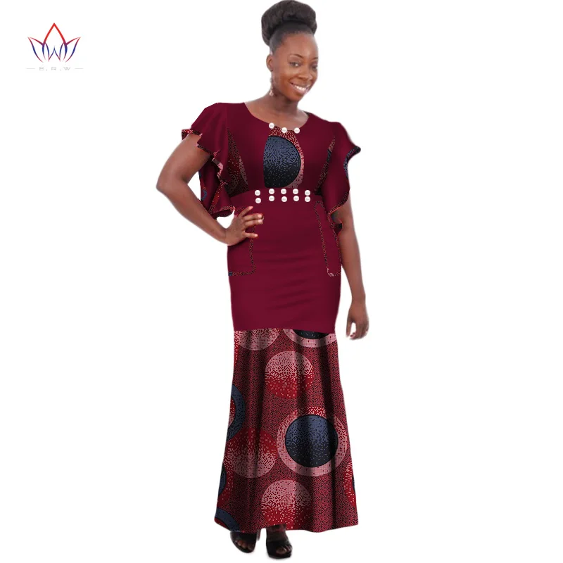 Африканские платья для женщин Дашики африканская одежда с принтом Высокая талия