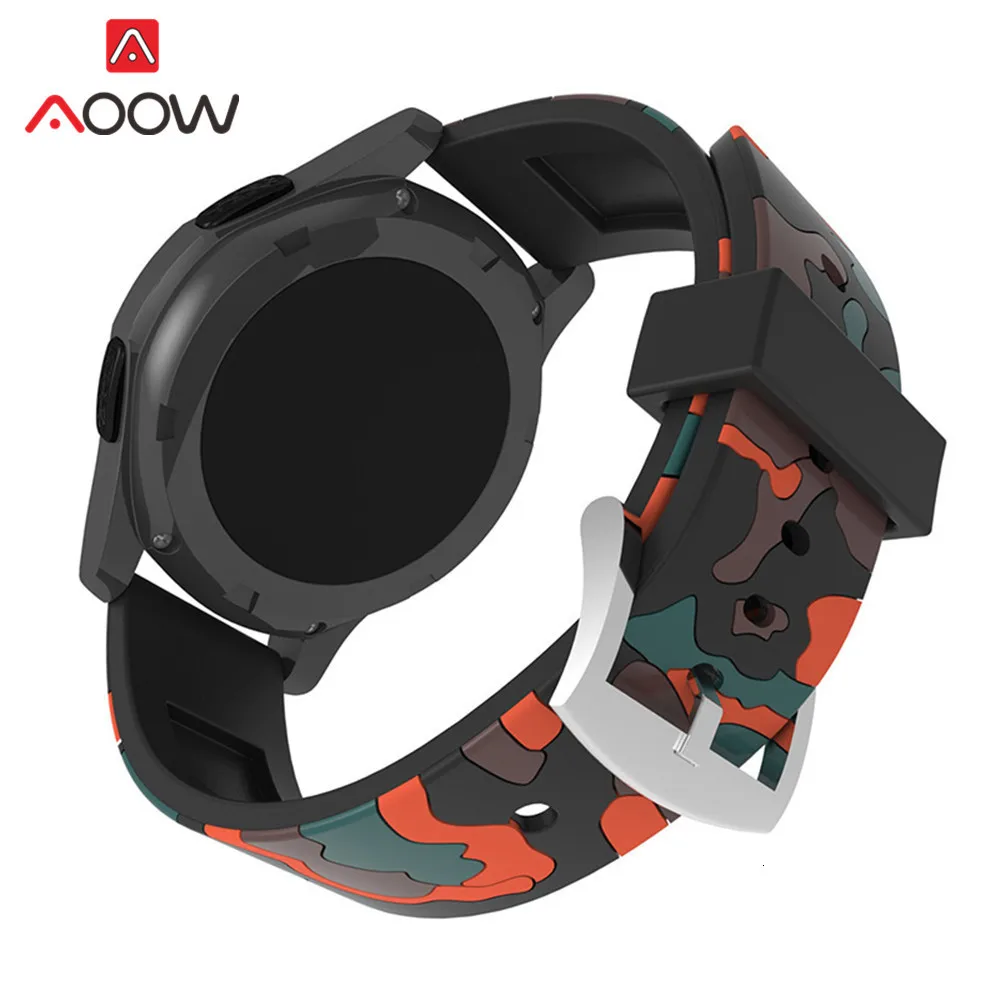 20mm 22mm High Quality Silicone Watchband for Samsung Galaxy Active 42mm 46mm Soft Camouflage Strap Bracelet Band for Gear S2 S3