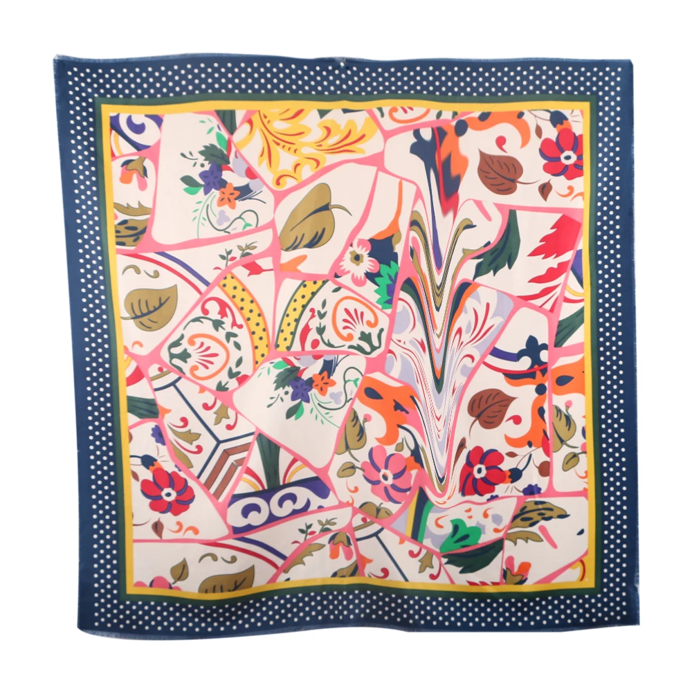 100*100 см женский шелковый шарф на шею квадратные шарфы фирменный офисный принт для