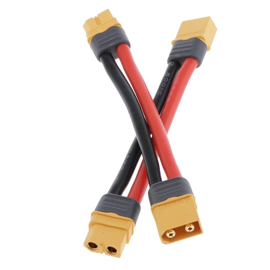 

2 шт. RC Lipo Battery XT60 Plug Male Female Silicon Extension Cable 10AWG