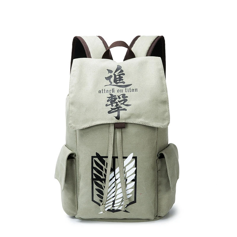 Холст Drawstring Attack on Titan мультфильм съемки корпус школьный портфель с анимэ ранец