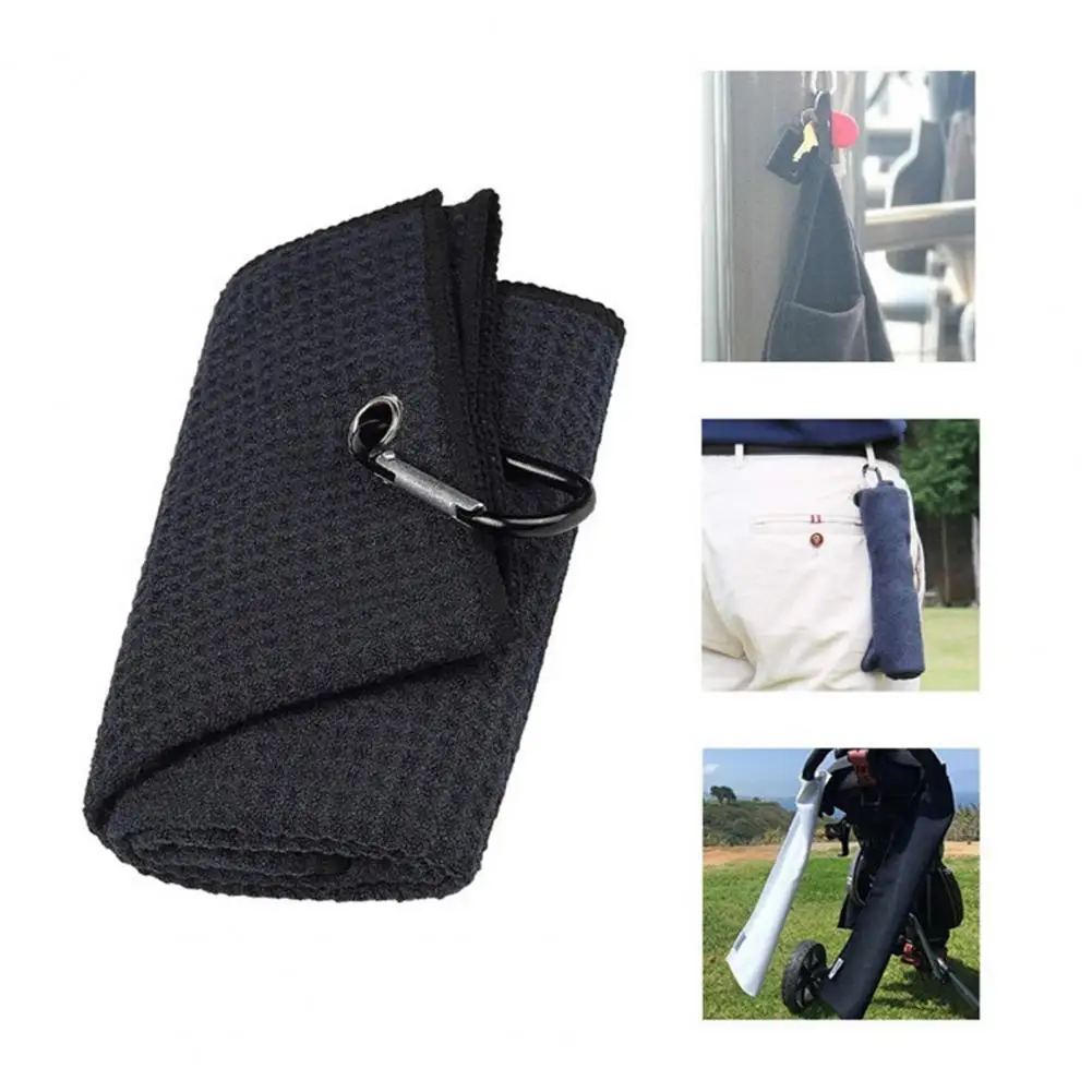 

Polyester Useful Microfiber Golf Towel with Clip Nylon Golf Club Brush Vibrant Color for Outdoor