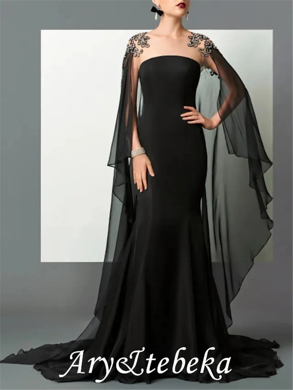 

Mermaid / Trumpet Empire Elegant Engagement Formal Evening Dress Sleeveless Sweep / Brush Train Chiffon with Sleek 2021