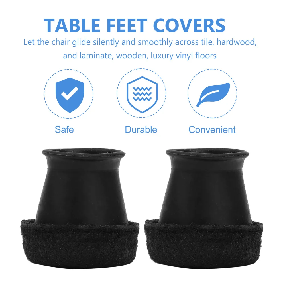 

4Pcs Table Feet Covers Non-skid Chair Feet Caps Round Shape Chair Foot Pads