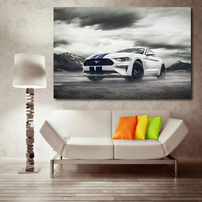 Supercar Fords Mustang Muscle Car Roadster художественная картина шелковая настенная живопись