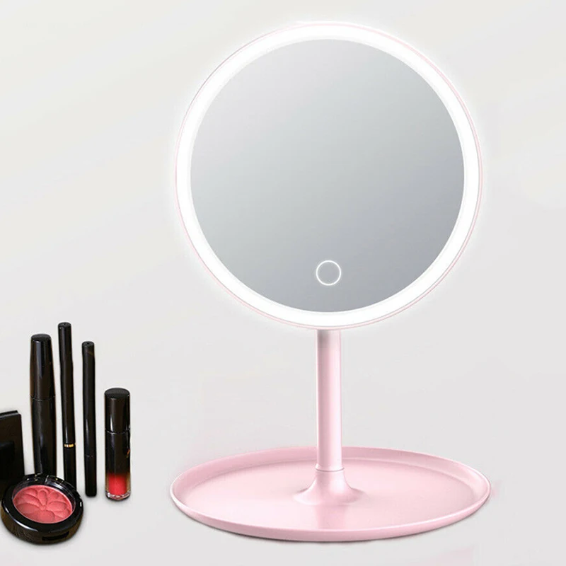 

Портативное зеркало для макияжа LB88, регулируемое косметическое зеркало с вращающимся углом и светодиодной подсветкой