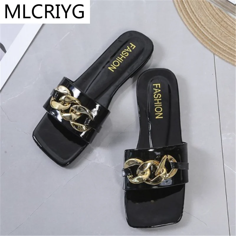 

2021 Summer Women's Sandals Fashion Flat Comfortable Casual Women Shoes Outdoor Beach Square Head Open Toe Slippers Plus Size