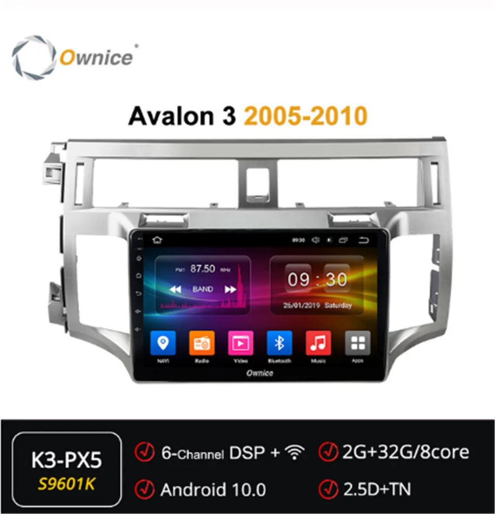 Ownice Android 10 0 Автомобильный мультимедийный Palyer ForToyota Avalon 3 2005 2006 2007 2008 2009 2010 GPS Navi 4G 360