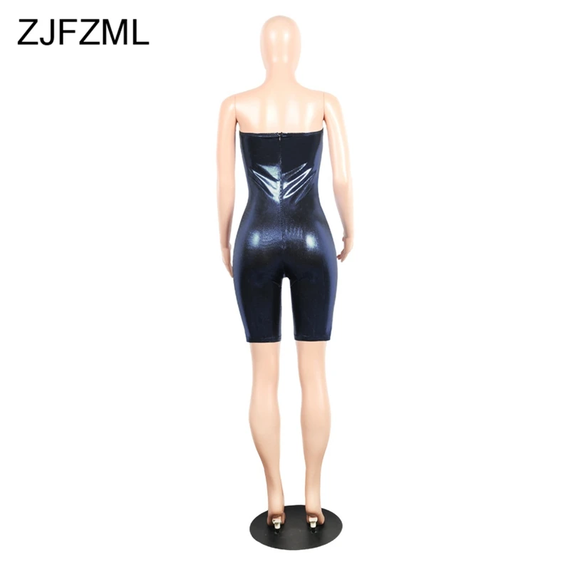 Сексуальный женский комбинезон без бретелек с блестками цельный элегантный