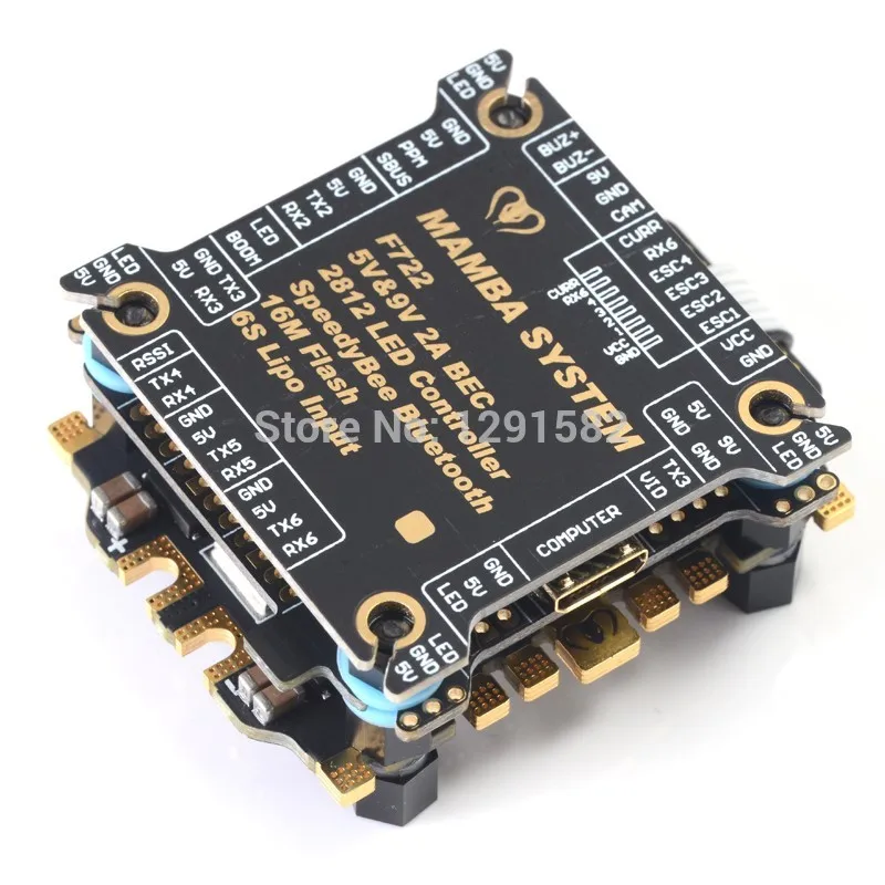 Diatone Мамба F722S Betaflight стека контроллера полета OSD 5/9V 2A BEC и 50A с диагональю экрана 3-6S Blheli_32 Dshot1200 бесщеточный ESC дрона с дистанционным управлением