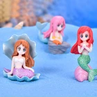 1 шт., фигурки Русалочки для украшения торта, фигурки Русалочки под морем, ракушка для девочки, принцессы, микро украшение сделай сам для аквариума