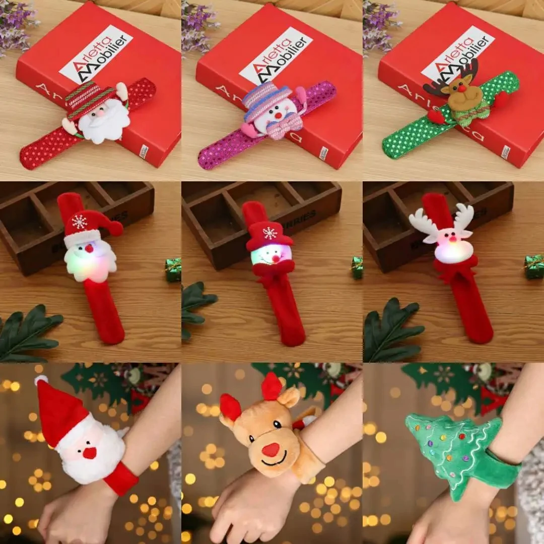 

Christmas Slap Ring Bracelet Cartoon Plush Doll Wrist Strap Holiday Gift Pat Ring Christmas Decorations Christmas Gift Cheistmas