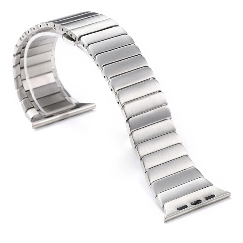 

Ремешок из нержавеющей стали для Apple Watch Band 45 мм 44 мм, мужской металлический браслет с застежкой-бабочкой для Iwatch Series 7 SE 6 5 4 3 42 мм 38 мм